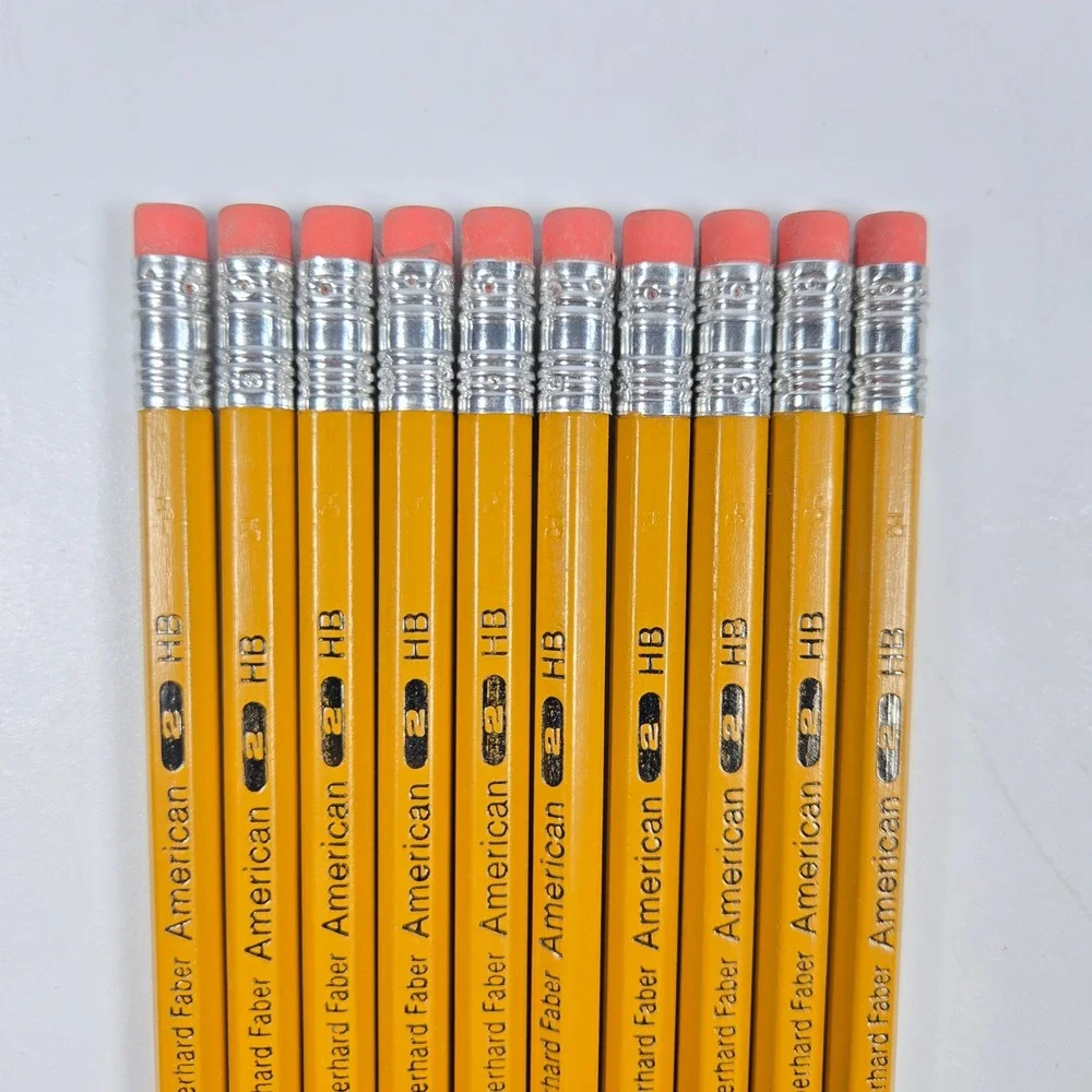 Vintage Eberhard Faber American Pencils No 2 HB Yellow Wood Made in USA 10 Count